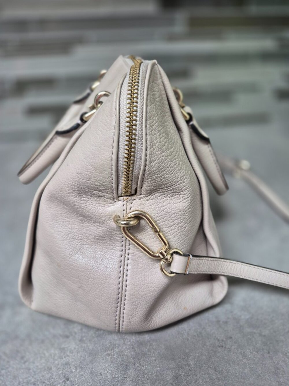 Kate Spade Beige Leather Handbag Purse Crossbody - Picture 5 of 16